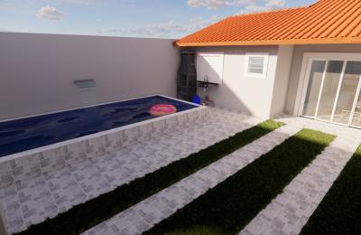 CAS261379 Casa Nova em Fase de Obra à Venda em Itanhaém – 02 Dormitórios com Piscina